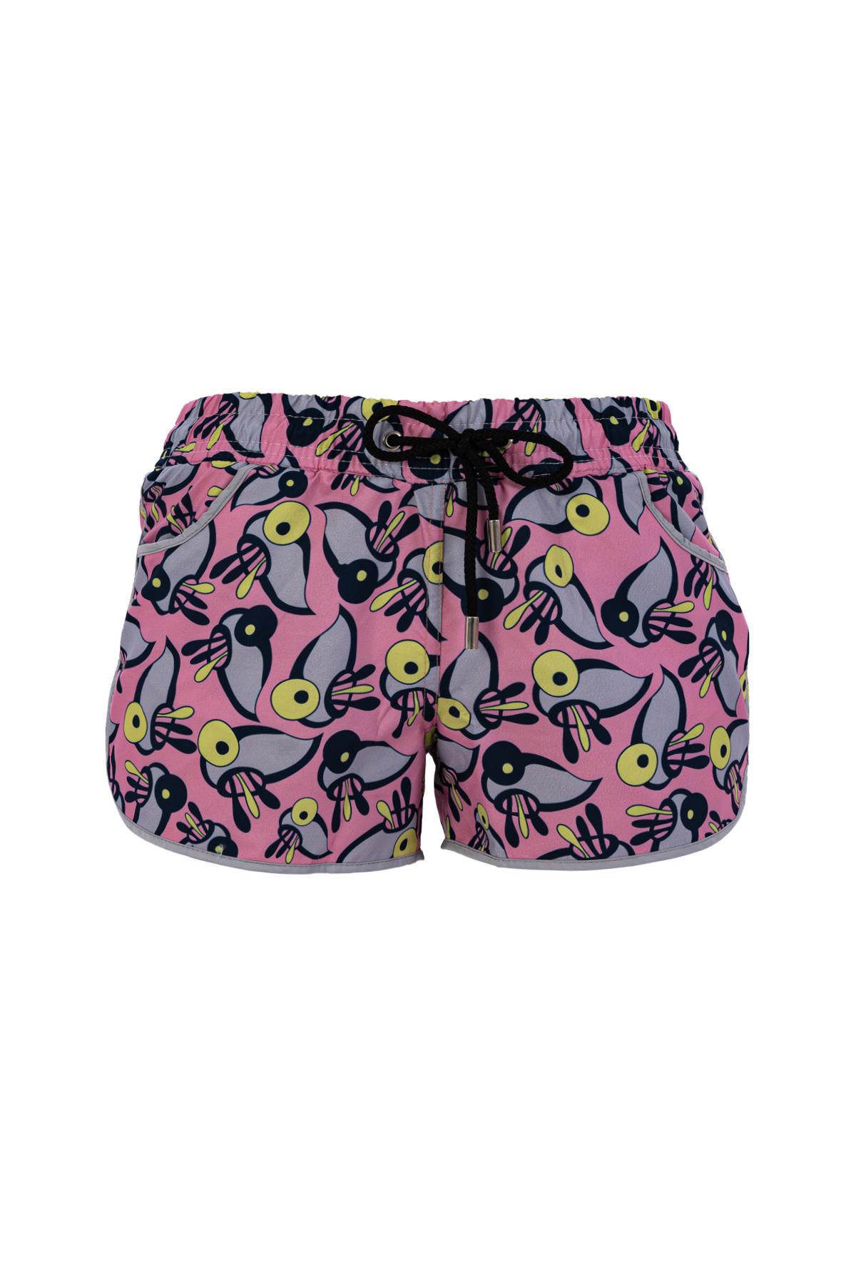 Flamingo Desenli Kız Çocuk Şort Mayo